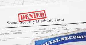 Denied Denver, Colorado social security disability claim form.