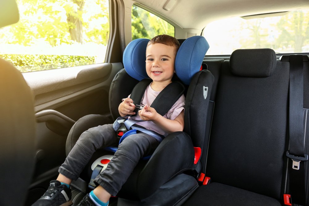 Boy toddler on a car seat